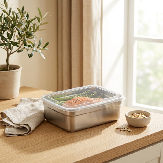 Lunchwell™ 304 Stainless Steel Lunch Box in a calm home setting
