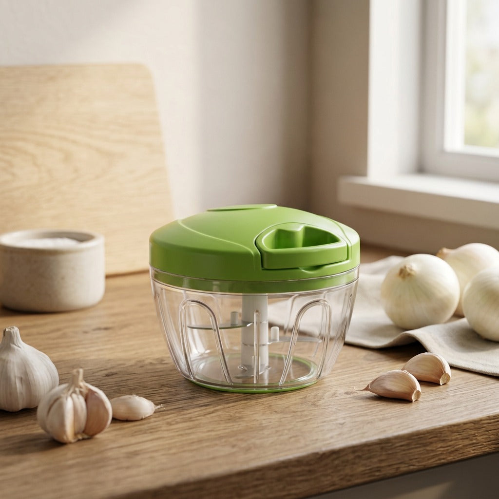 Clovelever™ 500 Ml Stainless Steel Garlic Press, styled close view