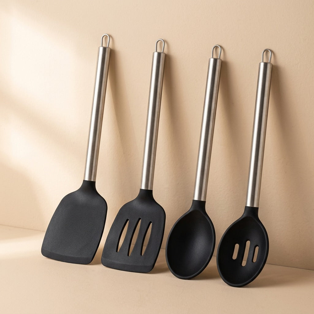 Stirsoft™ Silicone Kitchen Utensil Set, material and detail close-up