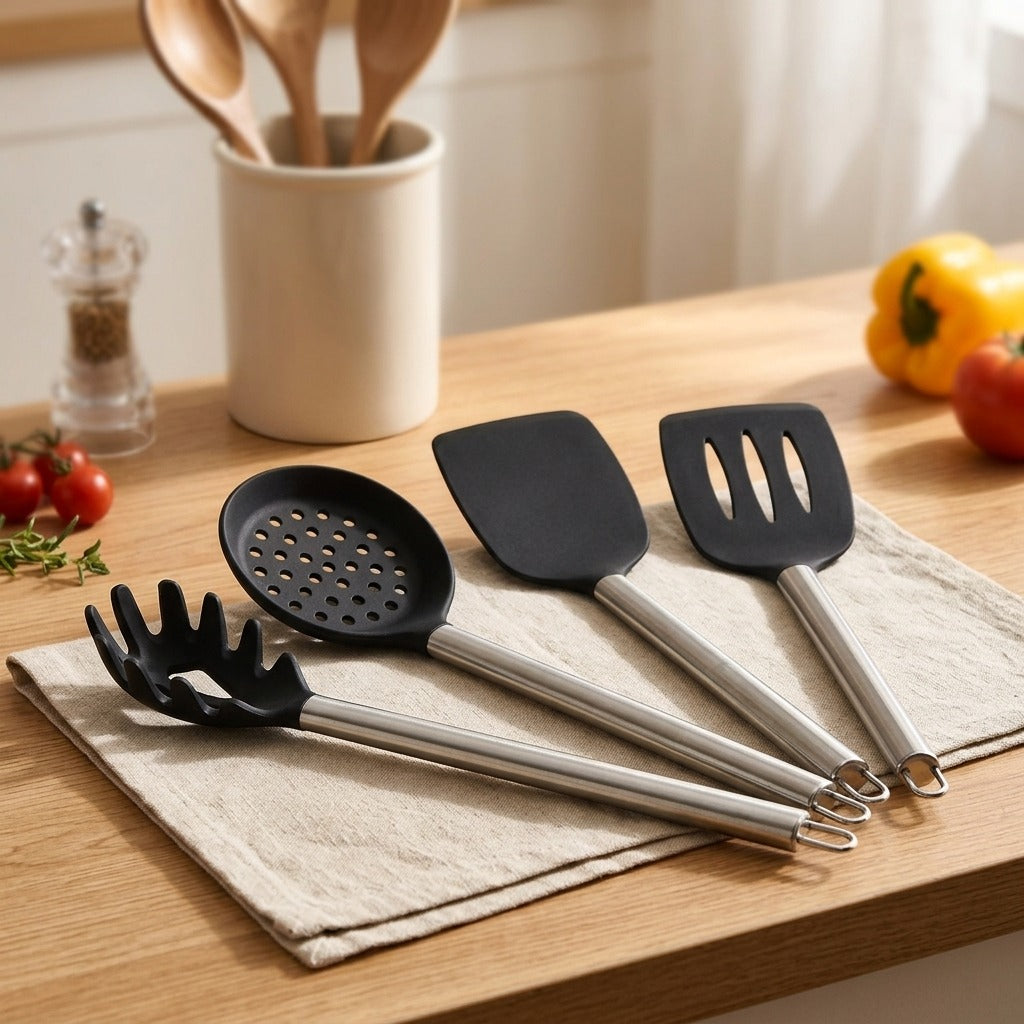 Stirsoft™ Silicone Kitchen Utensil Set, styled close view