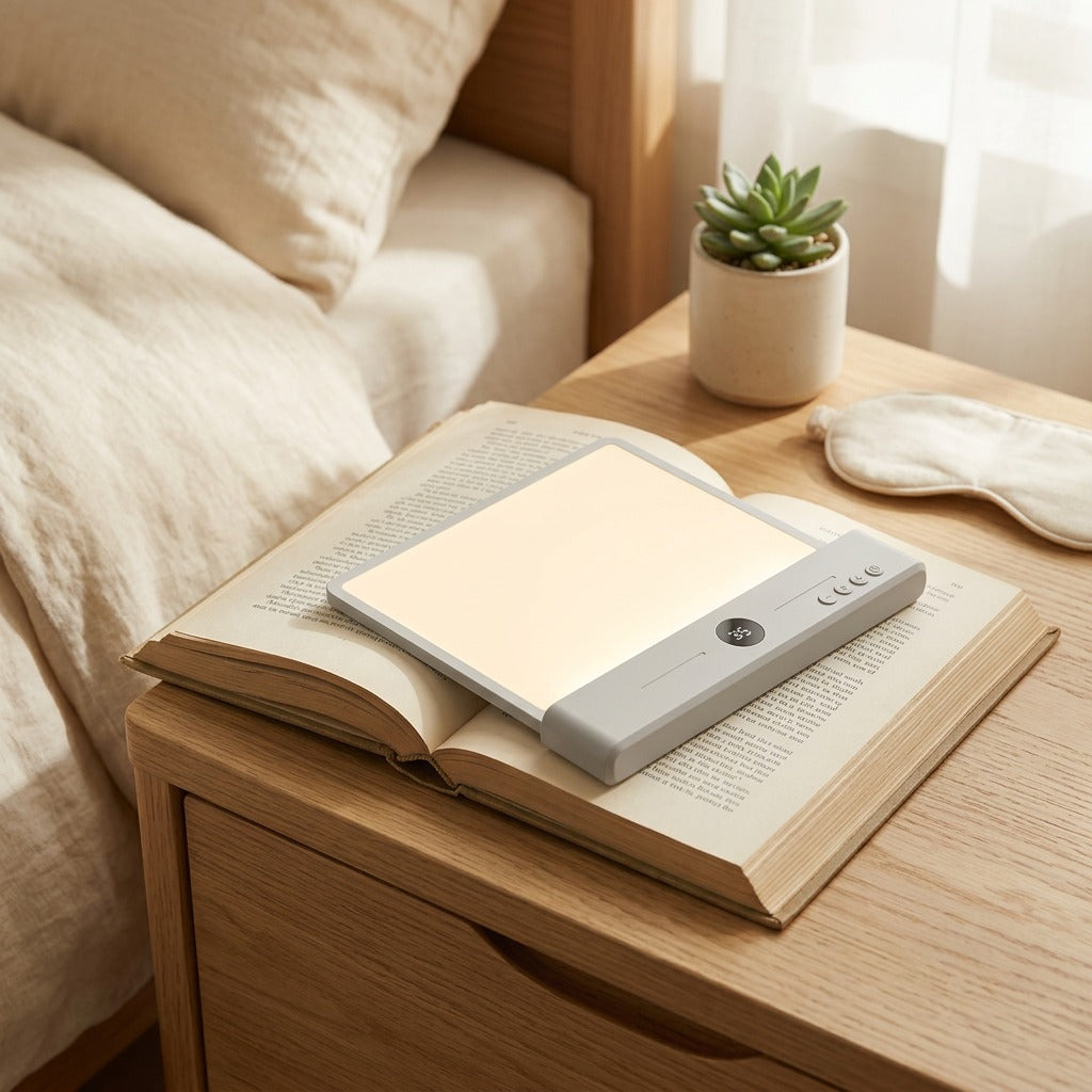 Glowcharge™ Rechargeable LED Desk Lamp in a calm home setting