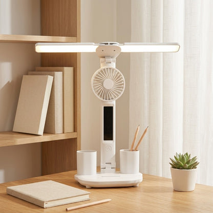 Doubleglow™ Double-Head Touch Table Lamp in a calm home setting