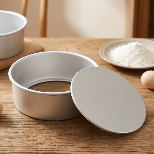 Tinbake™ Round Aluminum Cake Mold, styled close view