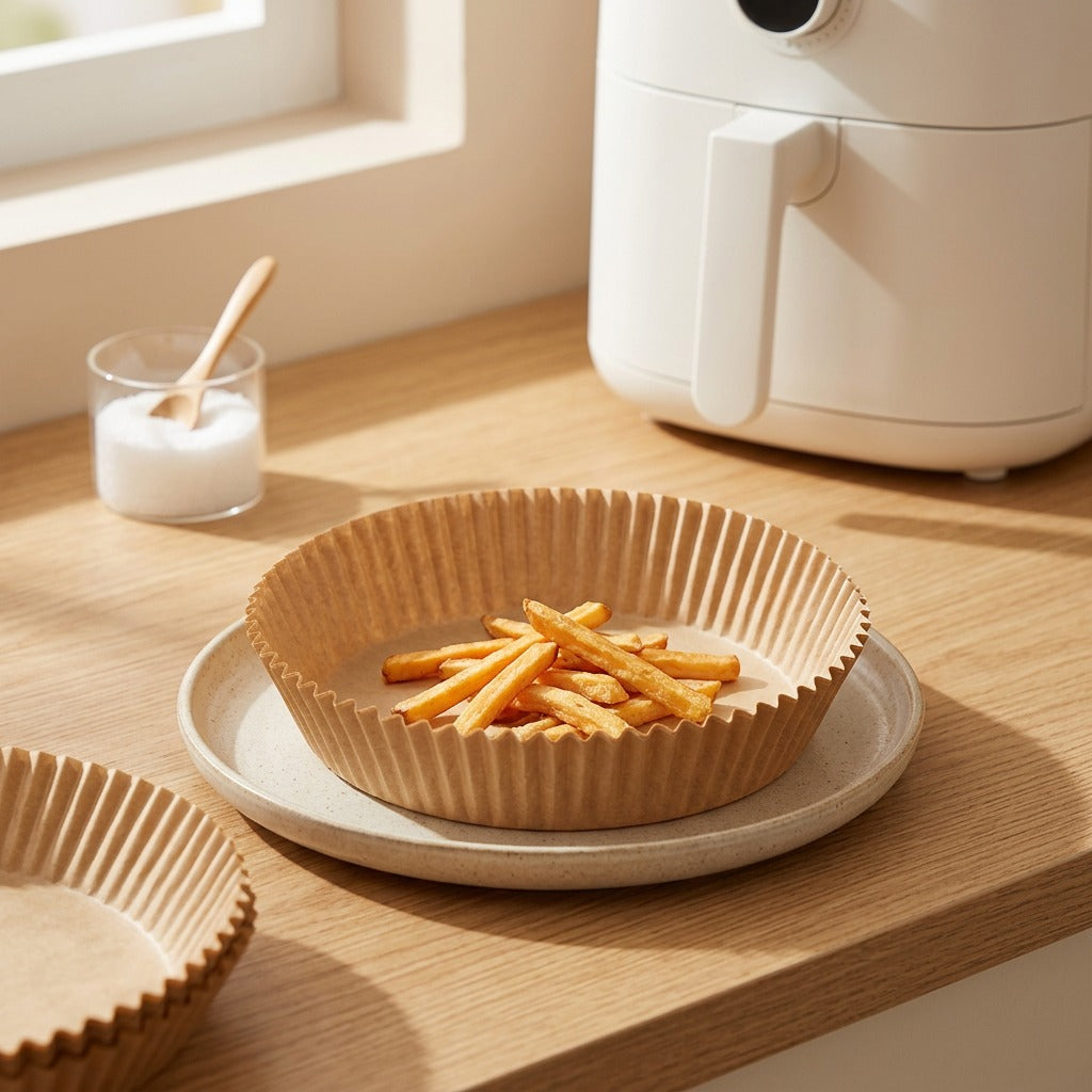 Silifit™ Silicone Paper Air Fryer Liners, styled close view