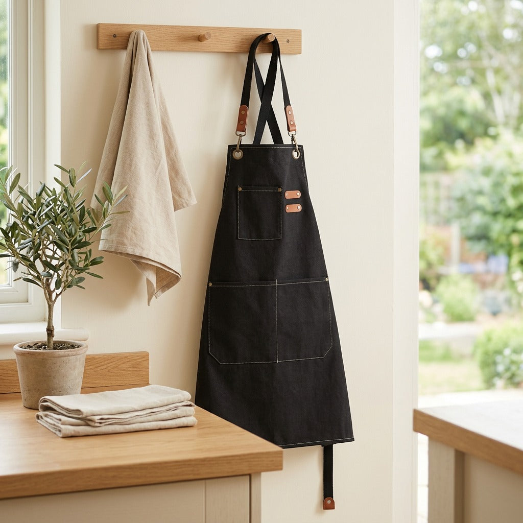 Canvasloom™ Cotton Canvas Apron in a calm home setting