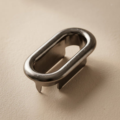 Ovaleye™ Oval Eyelet Buckle Belt Hardware, material and detail close-up
