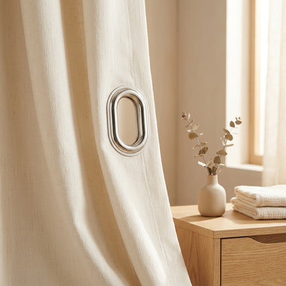 Ovaleye™ Oval Eyelet Buckle Belt Hardware in a calm home setting