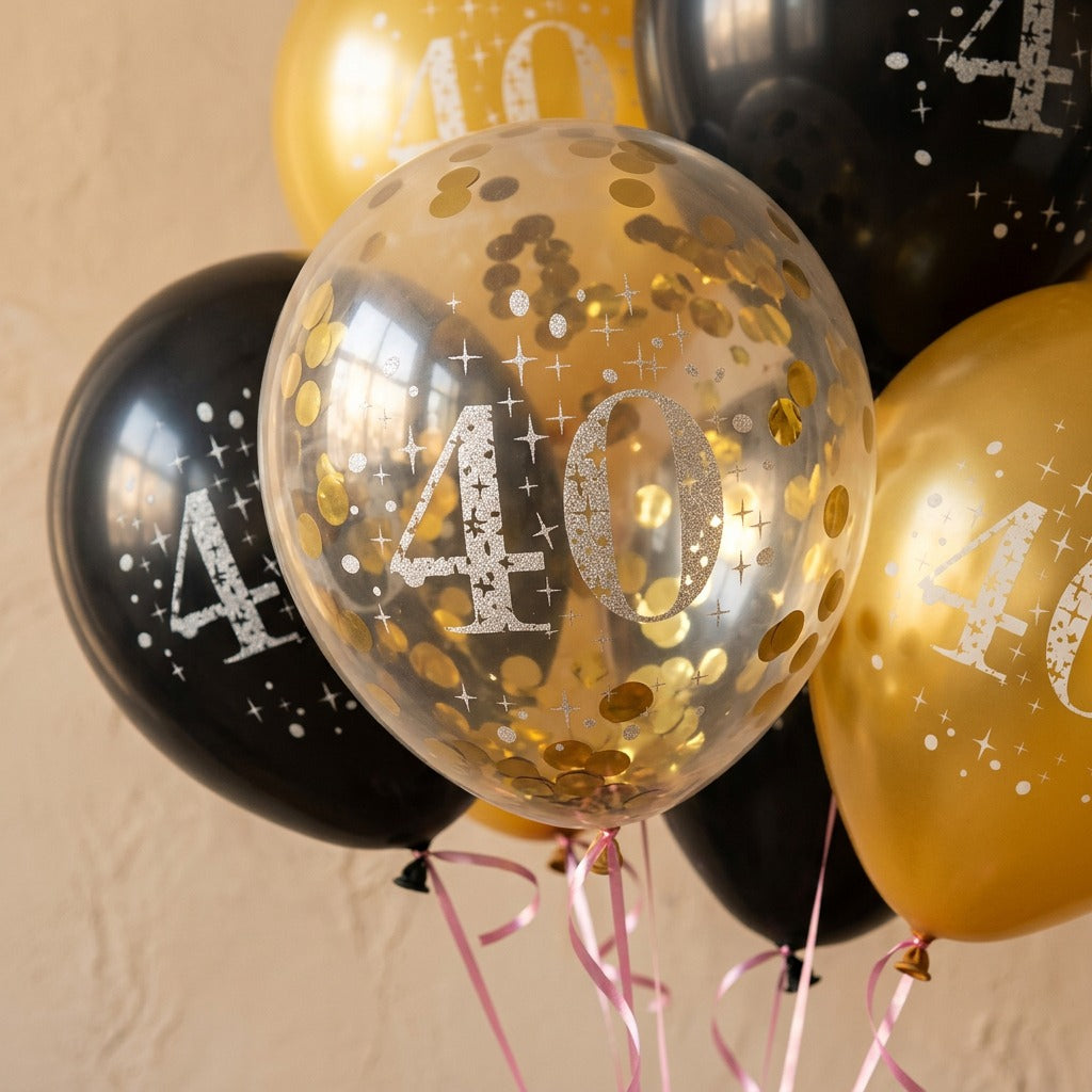 Partypop™ Confetti Birthday Balloon Set, material and detail close-up