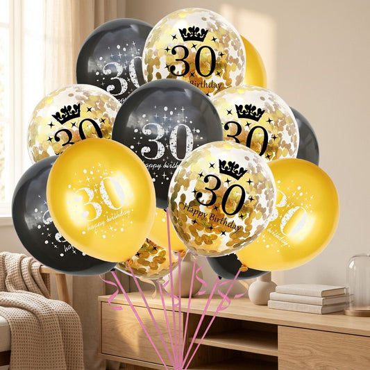 Partypop™ Confetti Birthday Balloon Set, styled close view