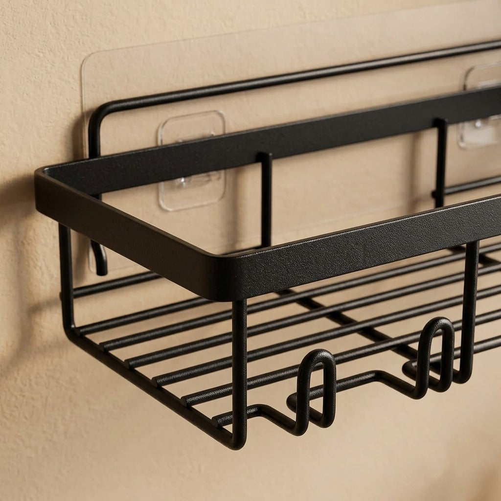 Ironhold™ Iron Bathroom Storage Rack, material and detail close-up
