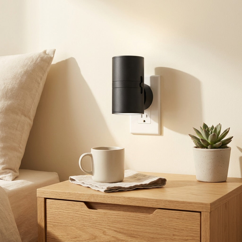 Duskplug™ Plug-In Night Light With ABS Shade in a calm home setting