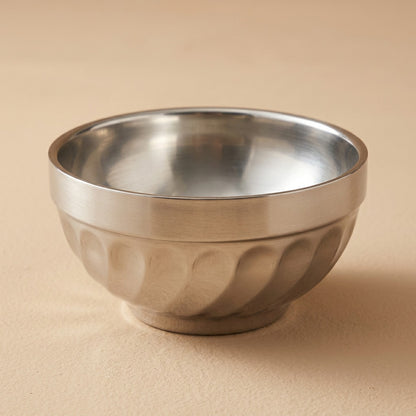 Grainnest™ Double-Layer Stainless Steel Rice Bowl, material and detail close-up