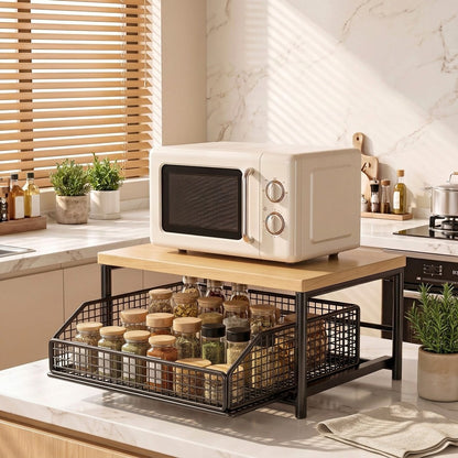 Racktidy™ Carbon Steel Kitchen Storage Rack in a calm home setting
