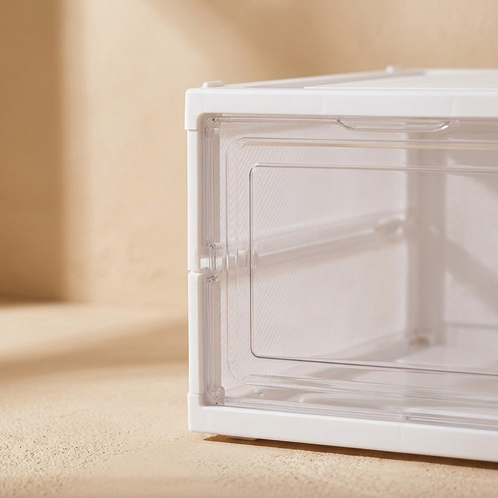 Solefold™ Foldable Plastic Shoe Cabinet, material and detail close-up