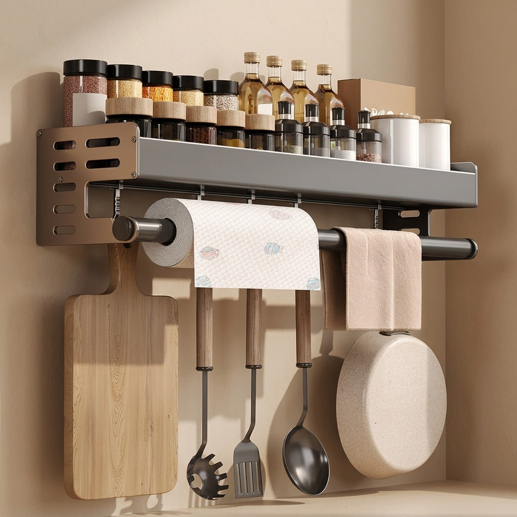 Spicetier™ Gun Gray Kitchen Seasoning Storage Rack