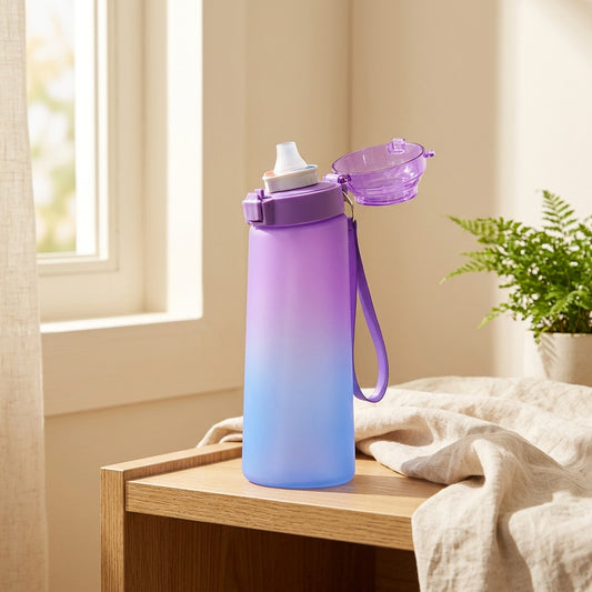 Sipfade™ Gradient Straw Sports Water Bottle in a calm home setting