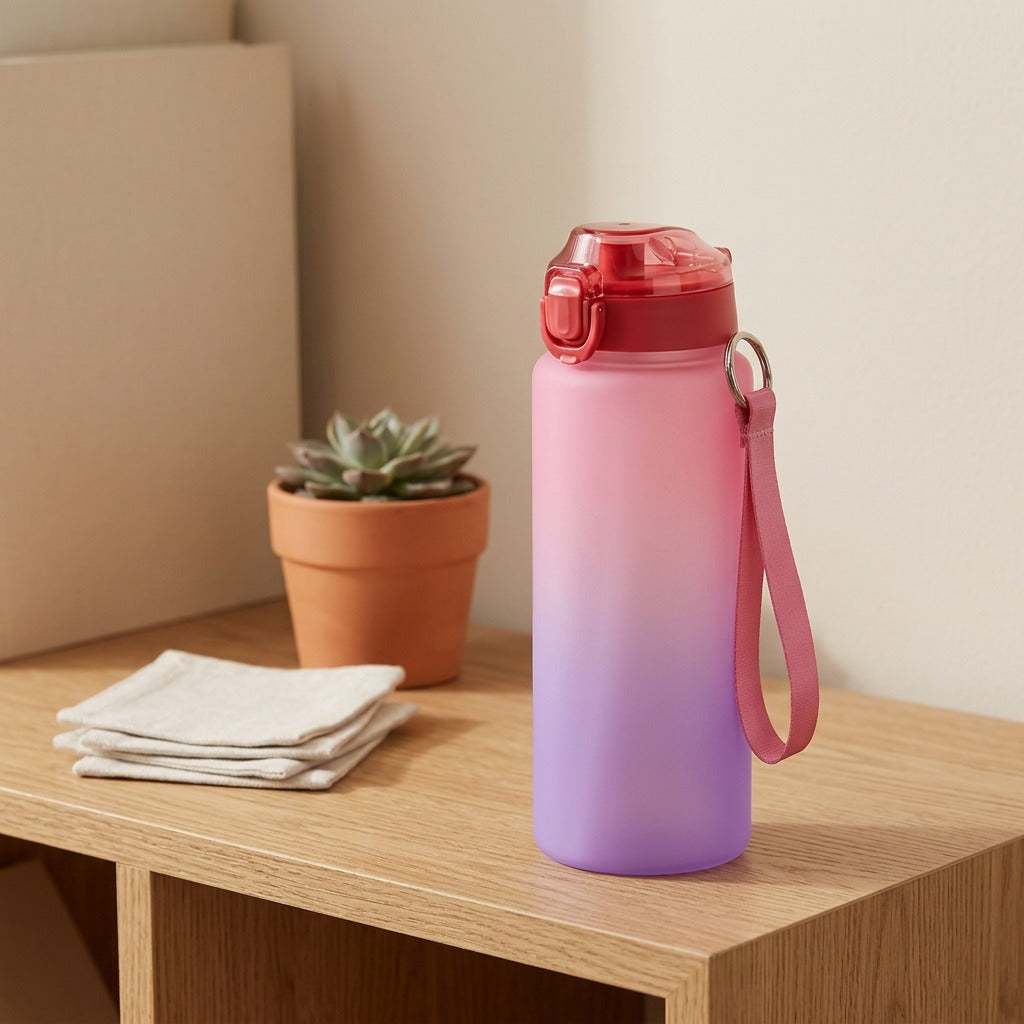 Sipfade™ Gradient Straw Sports Water Bottle, styled close view