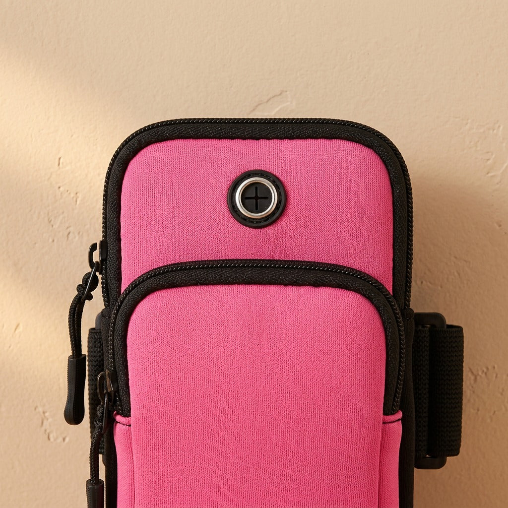 Neopocket™ Neoprene Phone Arm Bag, material and detail close-up