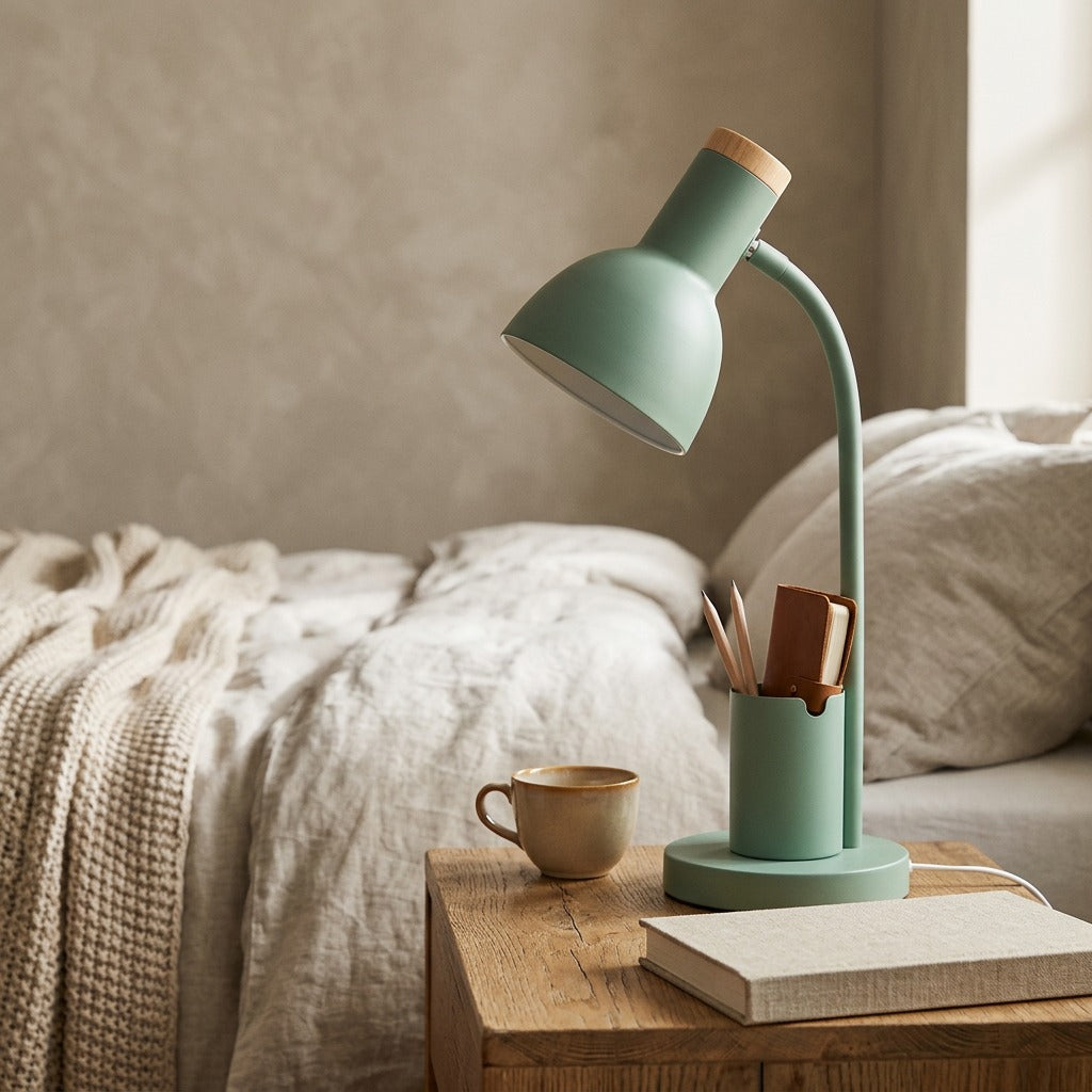 Sleekbeam™ Modern Simple Table Lamp, styled close view