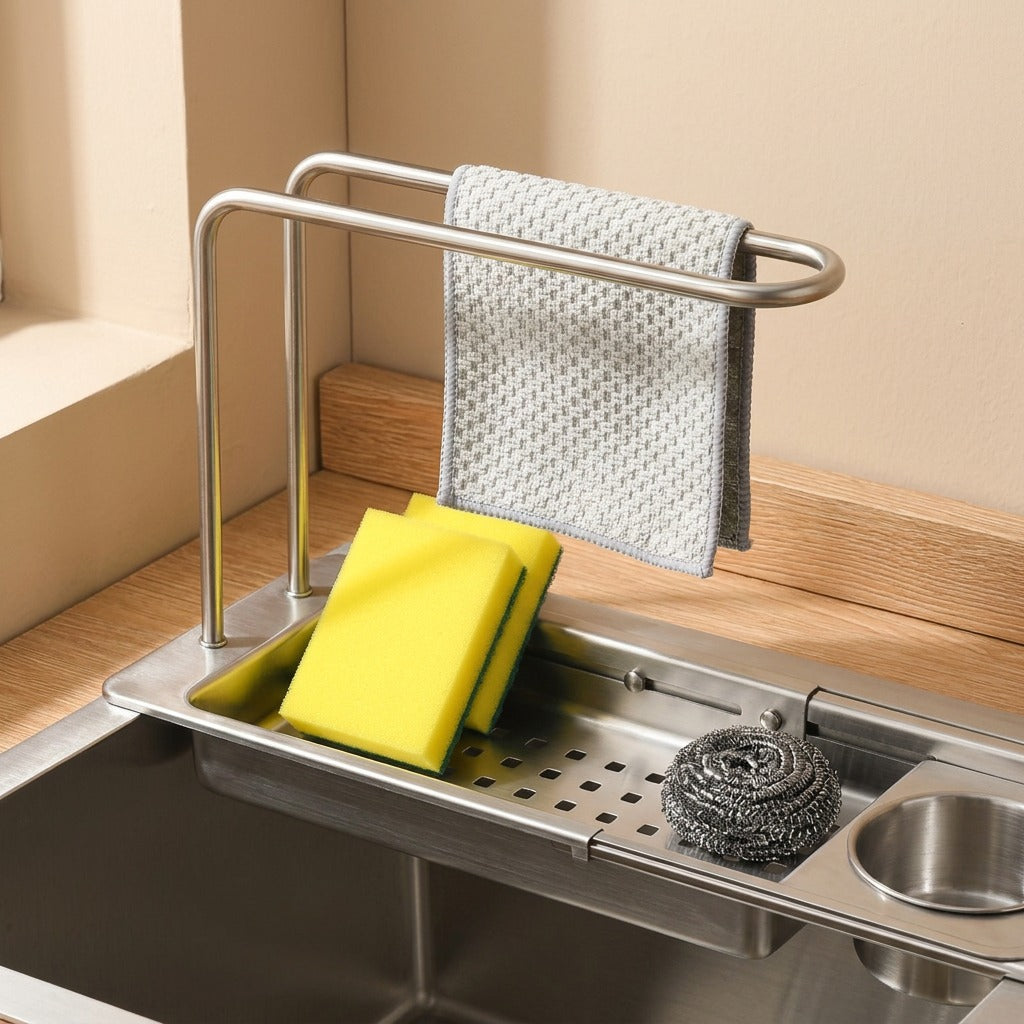 Dripdeck™ Stainless Steel Sink Drain Rack, material and detail close-up