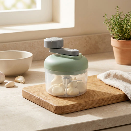 Clovecrank™ Manual Garlic Grinder in a calm home setting