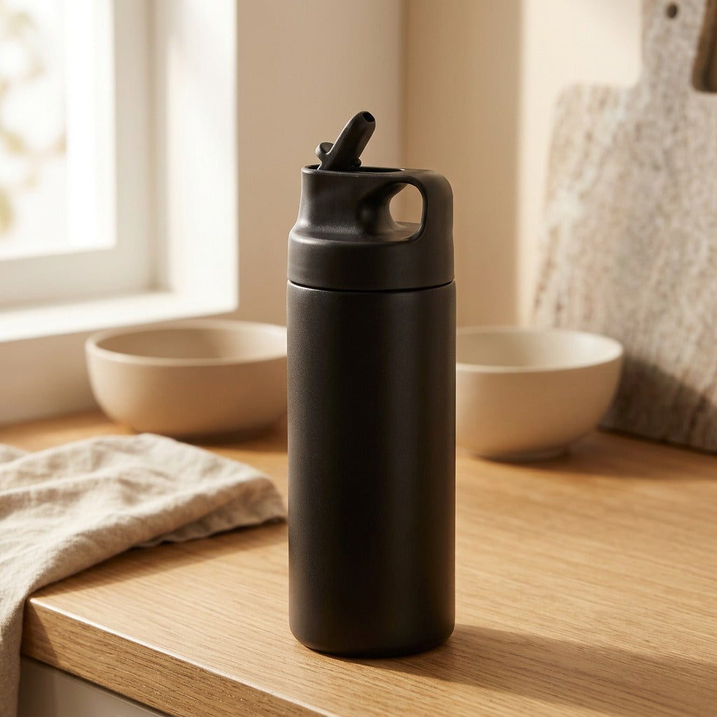 Sipsteel™ 304 Stainless Steel Sports Water Bottle, styled close view