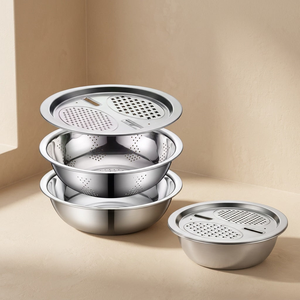 Gratewell™ Stainless Steel Grater Basin Set