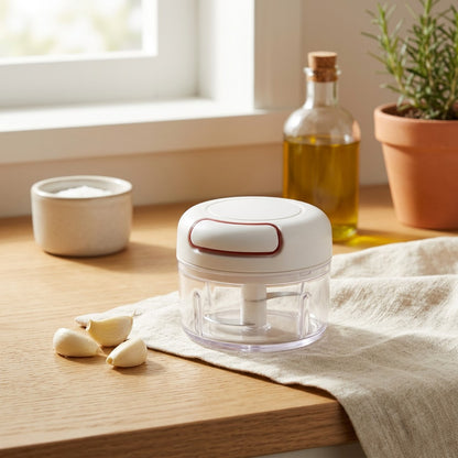 Twinclove™ Two-Knife Garlic Press in a calm home setting