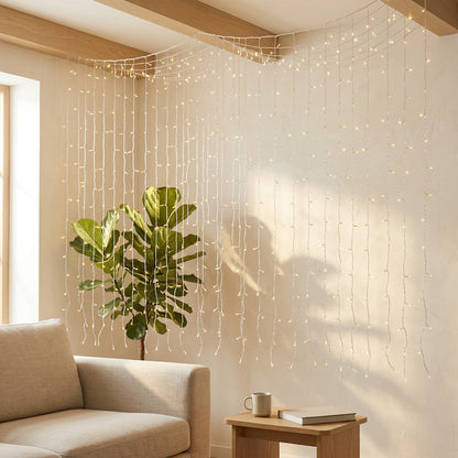 Icestreak™ LED Ice Bar Curtain Lights in a calm home setting