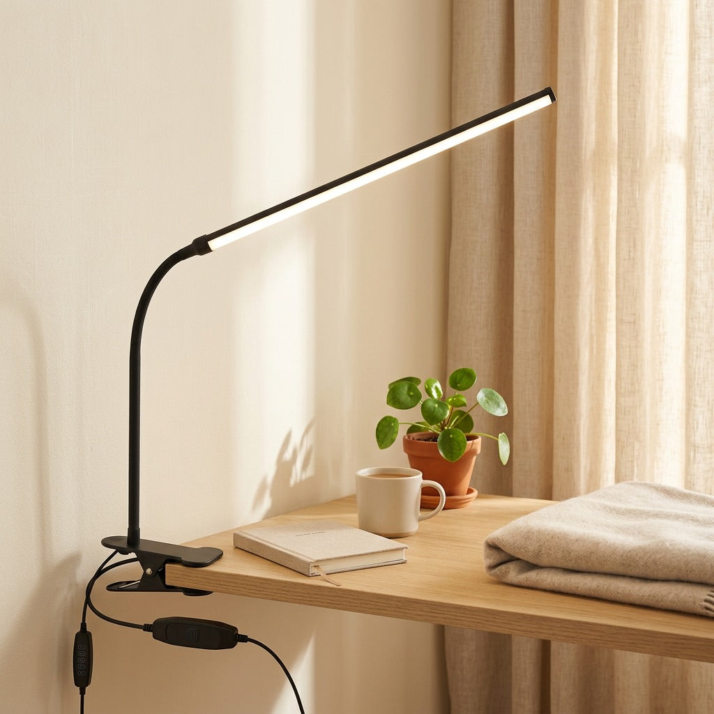 Clipnova™ USB Clip Table Lamp in a calm home setting