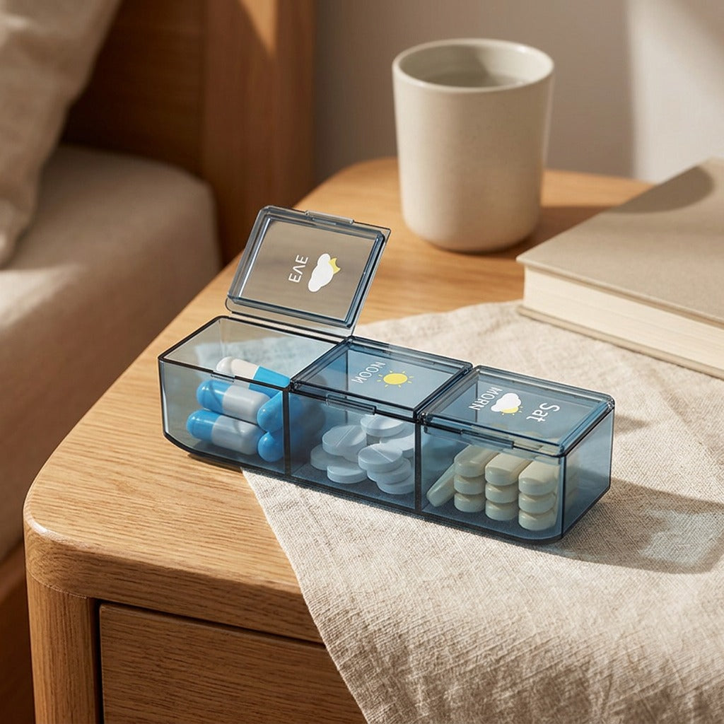 Medcase™ Plastic Medicine Pill Box, styled close view