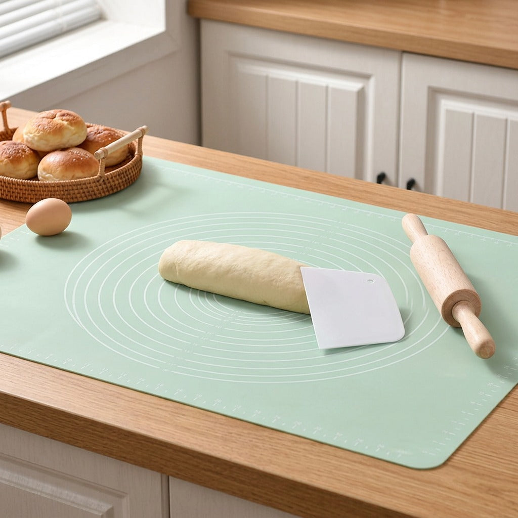Doughmark™ Silicone Kneading Mat With Scale, styled close view