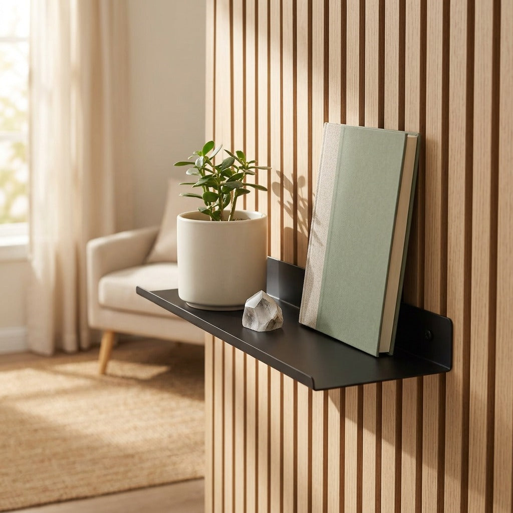 Rackstore™ Carbon Steel Wall-Mounted Storage Rack, styled close view
