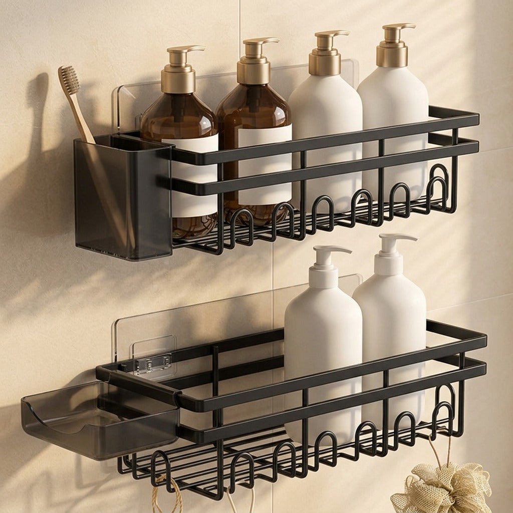 Wallclip™ No-Drill Wall-Mounted Storage Rack, styled close view