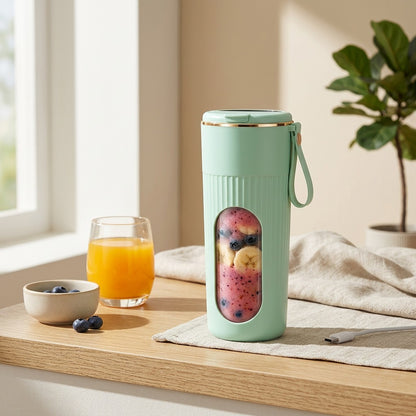 Juicespin™ Portable Electric Juicer Cup in a calm home setting