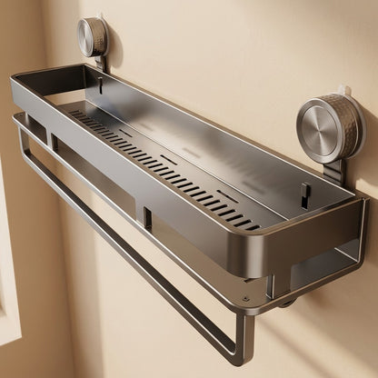 Gripledge™ Metal Bathroom Suction Cup Storage Rack, material and detail close-up