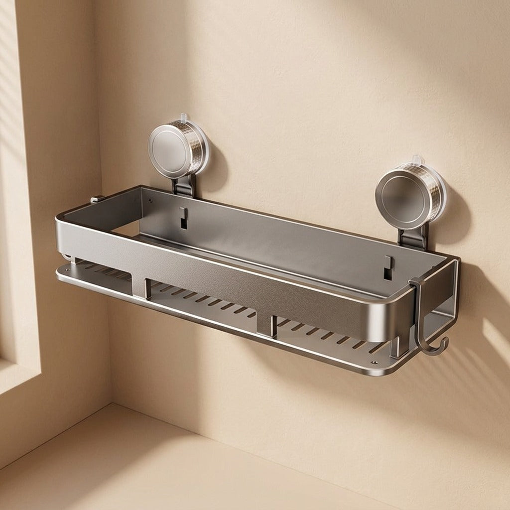 Gripledge™ Metal Bathroom Suction Cup Storage Rack