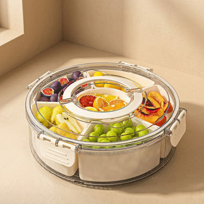 Spinstore™ Six-Compartment Rotating Storage Box, material and detail close-up