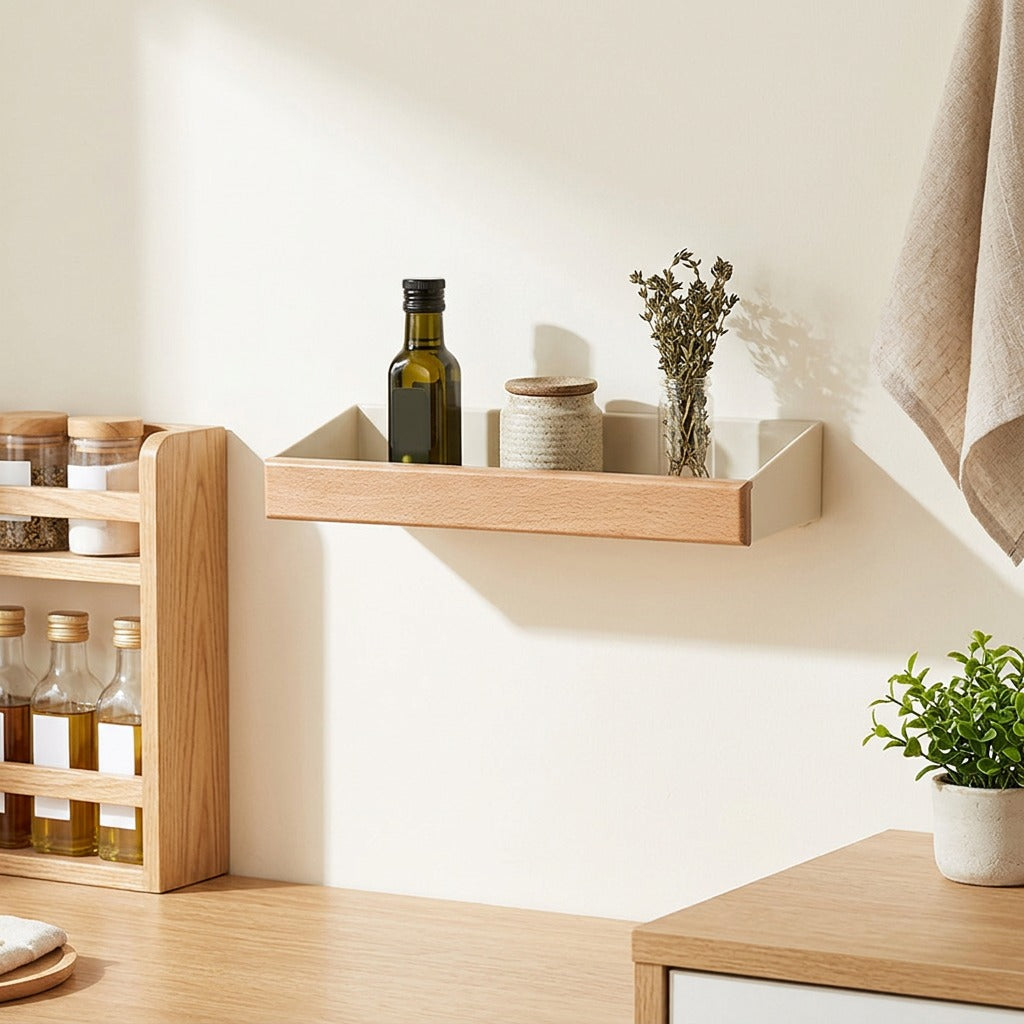 Wallstow™ Plastic Wall-Mounted Storage Rack in a calm home setting
