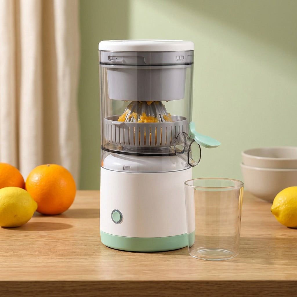 Leafwhip™ Green And White Portable Juicer Cup, styled close view