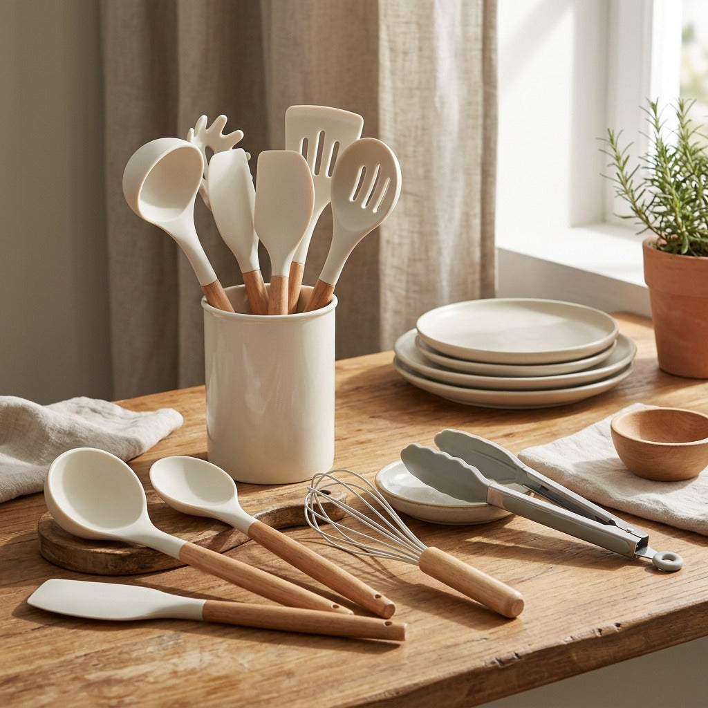 Softstir™ 12-Piece Silicone Kitchen Utensil Set, styled close view