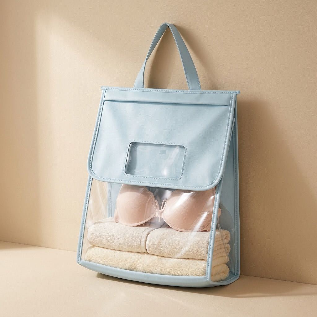 Drytuck™ PUL Waterproof Bathroom Storage Bag, material and detail close-up