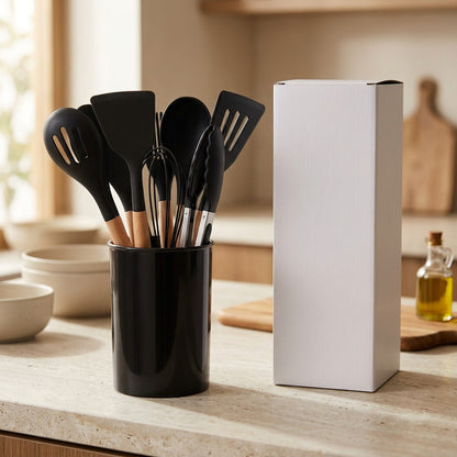 Stirshare™ 12-Piece Silicone Spatula And Soup Spoon Set, styled close view