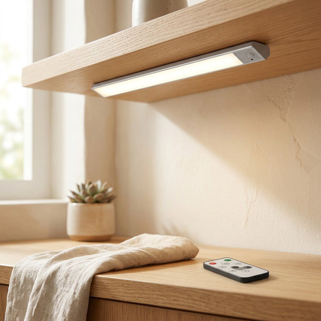 Magcharge™ USB Rechargeable Magnetic Cabinet Light in a calm home setting