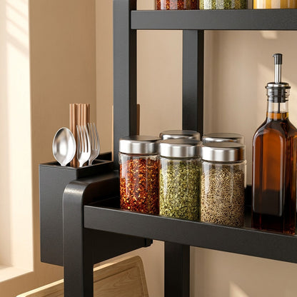 Seasonrack™ Carbon Steel Countertop Spice Rack, material and detail close-up