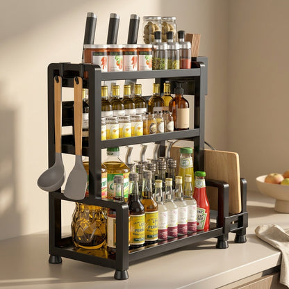 Seasonrack™ Carbon Steel Countertop Spice Rack, styled close view