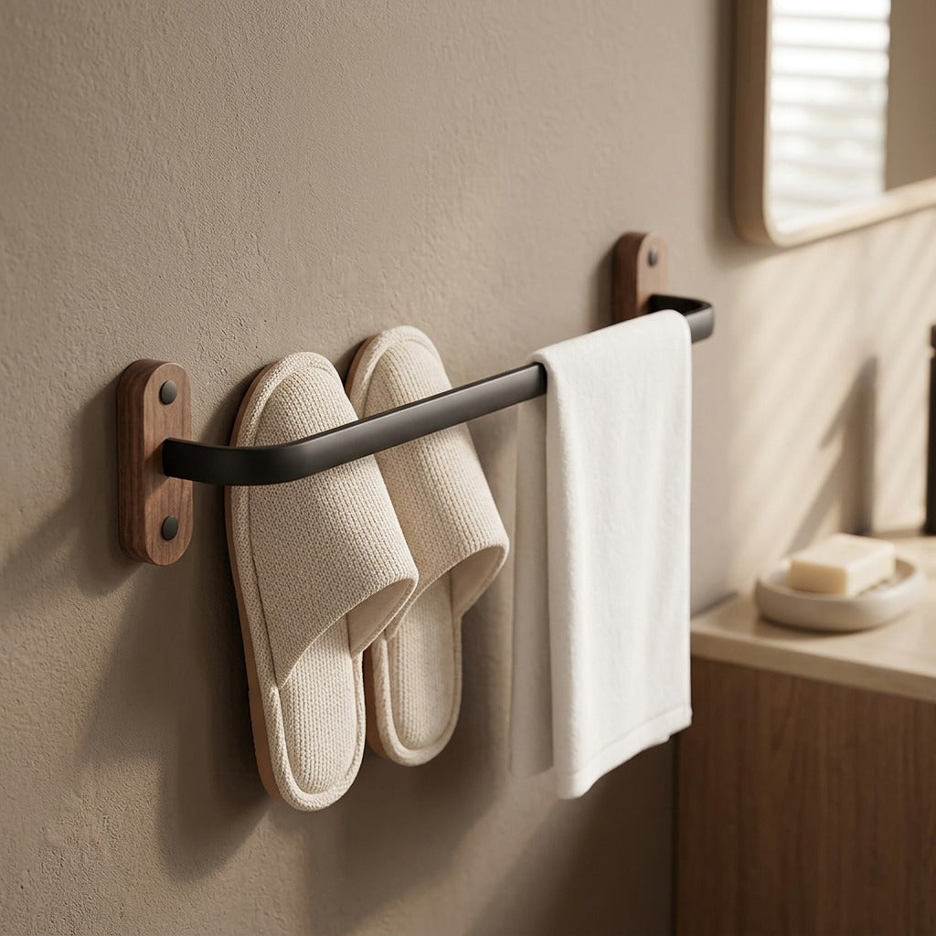 Wallsole™ Space Aluminum Wall-Mounted Shoe Rack, styled close view
