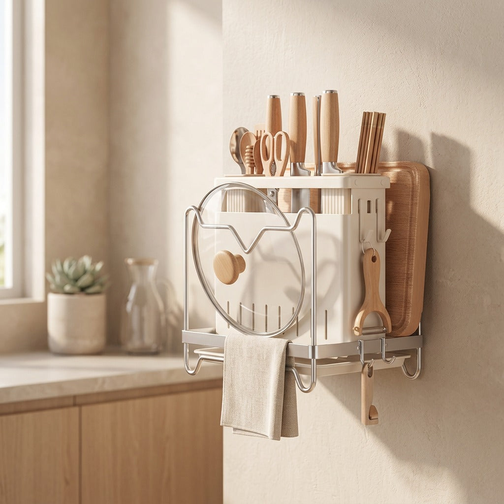 Kniferest™ Kitchen Knife Holder Shelf, styled close view