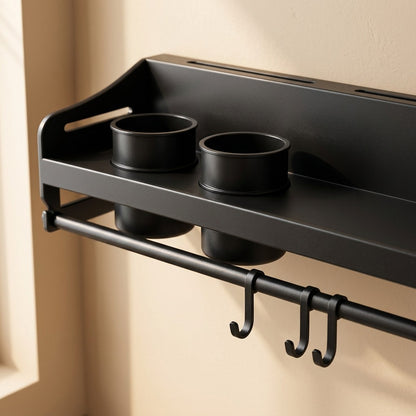 Wallspice™ Wall-Mounted Carbon Steel Spice Rack, material and detail close-up