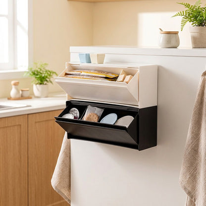 Wallstash™ Covered Wall-Mounted Storage Box in a calm home setting